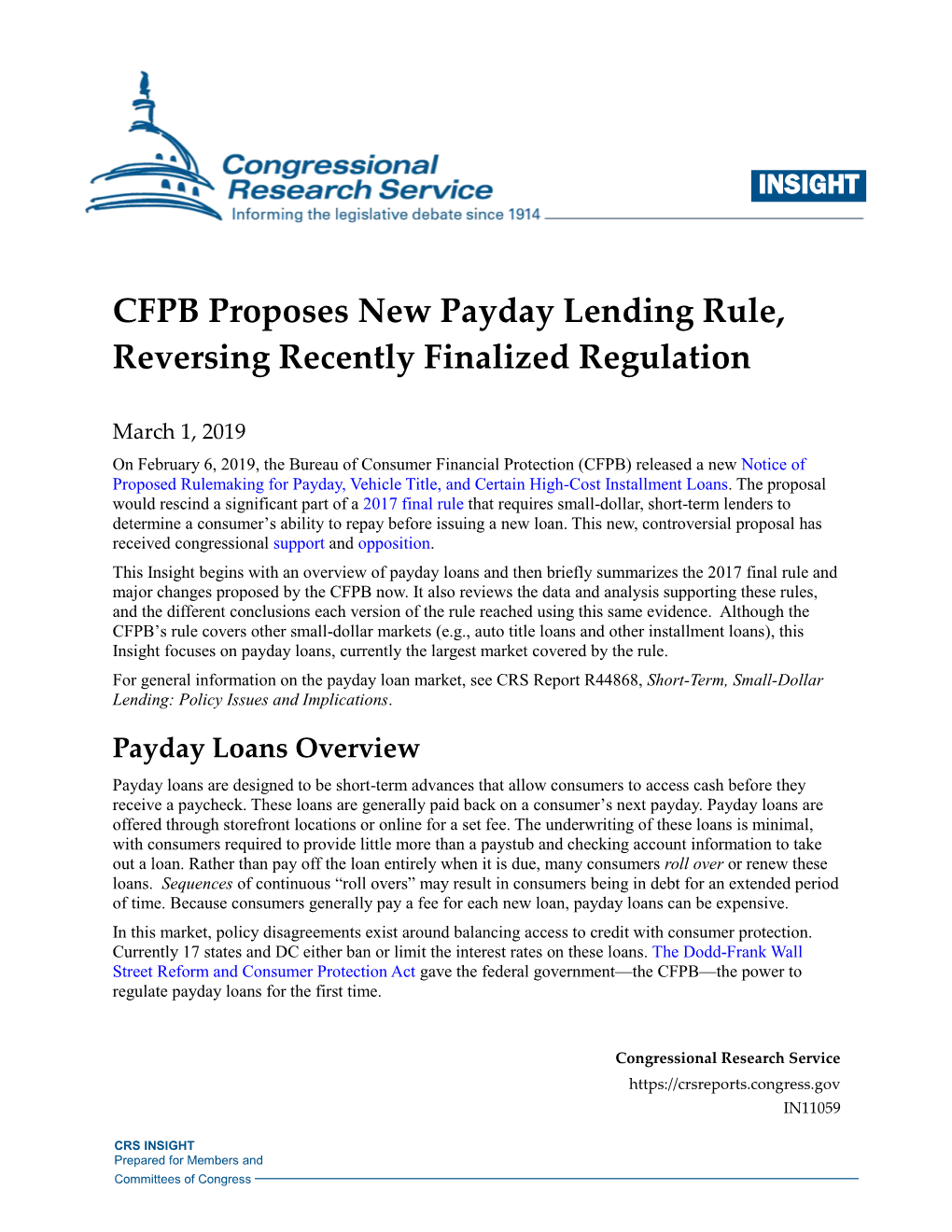 CFPB Proposes New Payday Lending Rule, Reversing Recently Finalized Regulation