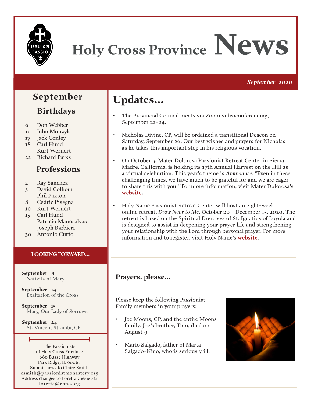 Holy Cross Province News