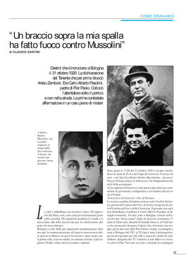 Un Braccio Sopra La Mia Spalla Ha Fatto Fuoco Contro Mussolini” Di CLAUDIO SANTINI