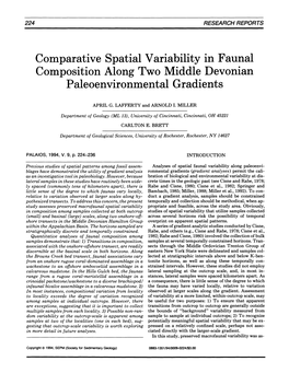 Composition Along Two Middle Devonian Paleoenvironmentalgradients