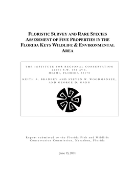Report Submitted to the Florida Fish and Wildlife Conservation Commission, Marathon, Florida