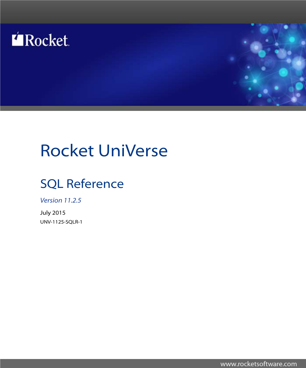 Universe SQL Reference Guide