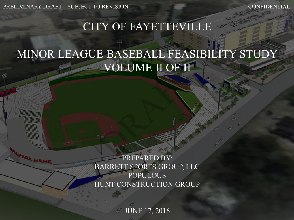 City of Fayetteville Minor League Baseball Feasibility