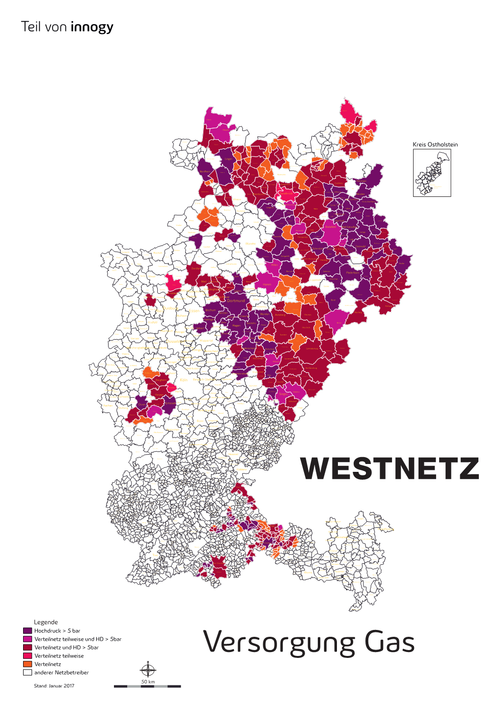 Versorgung Gas Verteilnetz Anderer Netzbetreiber 50 Km Stand: Januar 2017