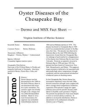 Oyster Diseases of the Chesapeake Bay