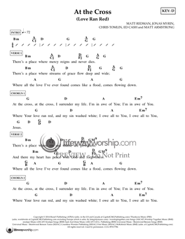 At the Cross (Love Ran Red) - Chord Chart - 2 of 2 KEY: D