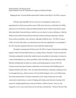 Robert Sirabian, UW-Stevens Point Paper Proposal for the 48Th International Congress on Medieval Studies