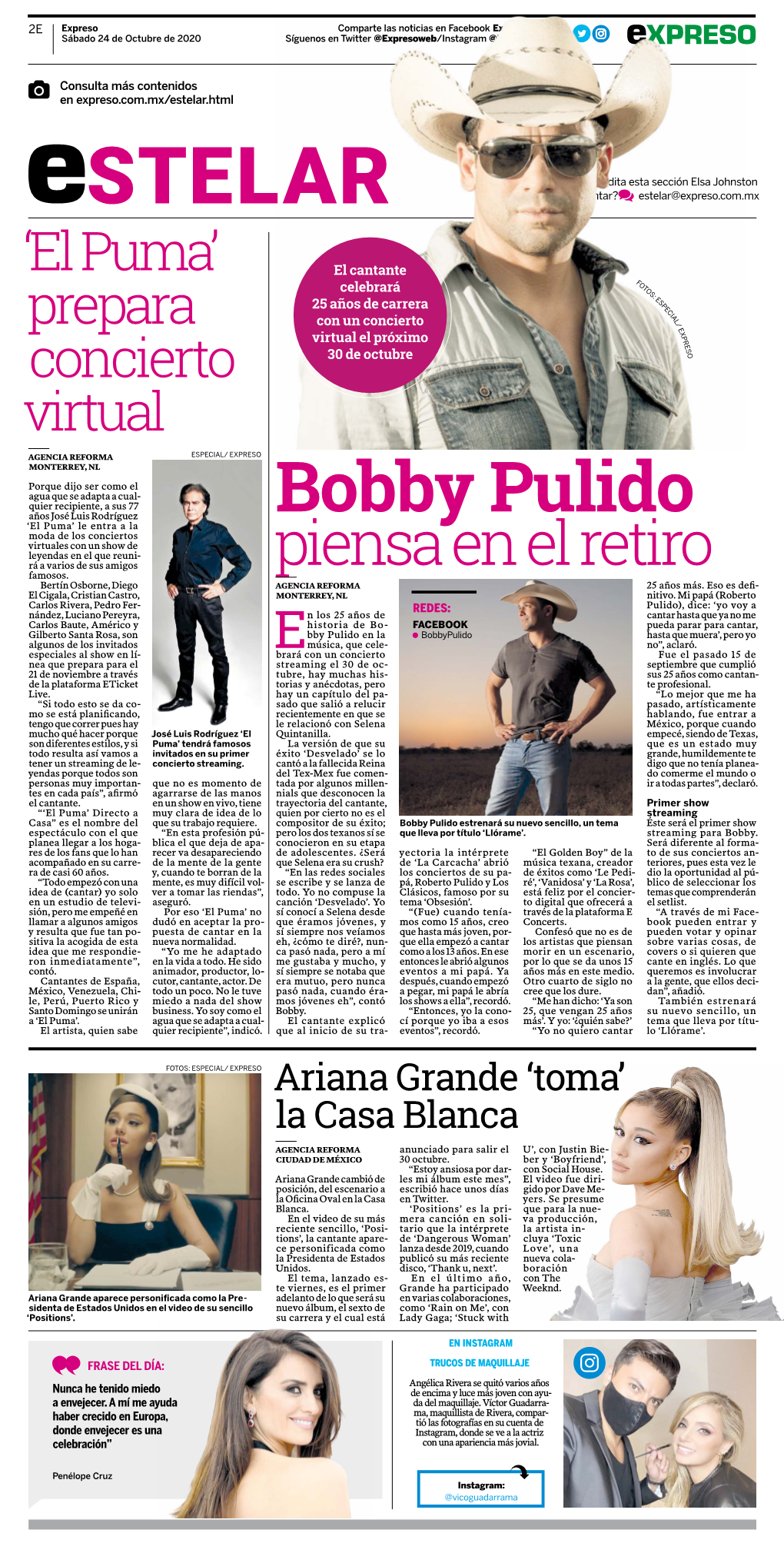 Bobby Pulido Moda De Los Conciertos Virtuales Con Un Show De Leyendas En El Que Reuni- Rá a Varios De Sus Amigos Famosos