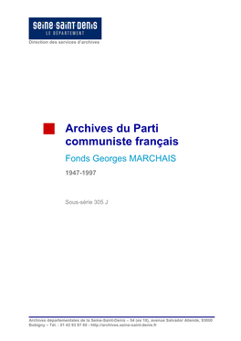 Archives Du Parti Communiste Français