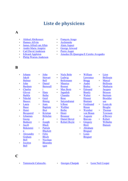 Liste De Physiciens