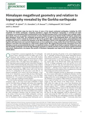 Himalayan Megathrust Geometry and Relation to Topography Revealed by the Gorkha Earthquake J