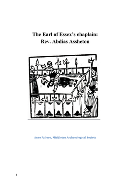 The Earl of Essex's Chaplain: Rev. Abdias Assheton