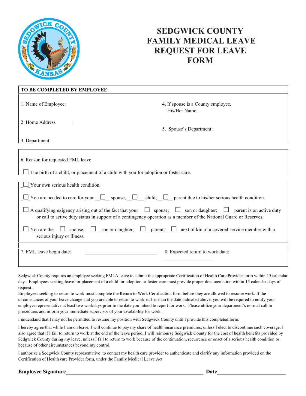 Family Medical Leave Request For Leave Form