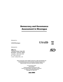 Democracy and Governance Assessment in Nicaragua