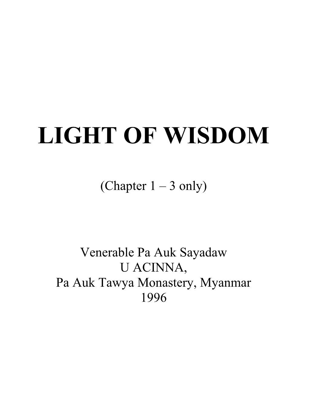 Light of Wisdom