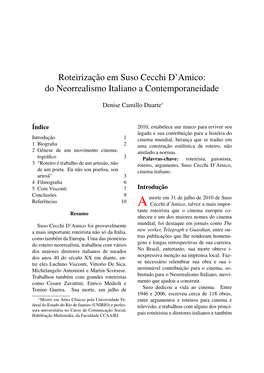 Roteirização Em Suso Cecchi D'amico