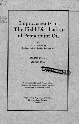 The Field Distillation of Peppermint Oil