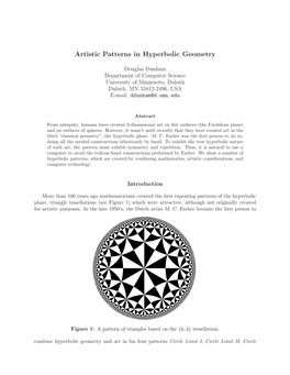 Artistic Patterns in Hyperbolic Geometry