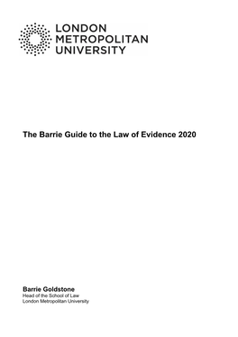 The Barrie Guide to the Law of Evidence 2020