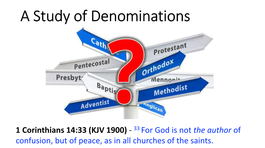 Presbyterian Churches in Scotland • the Reformed Churches Formed One Branch of the Protestant Churches That Broke from the Roman Catholic Church of That Day