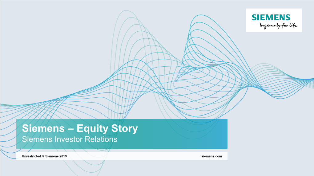 Equity Story Siemens Investor Relations