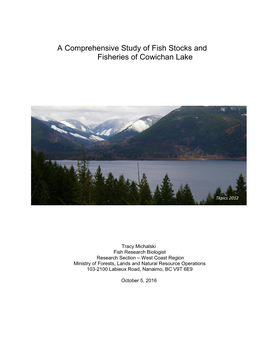 A Comprehensive Study of Fish Stocks and Fisheries of Cowichan Lake