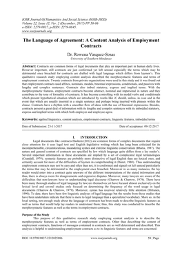 The Language of Agreement: a Content Analysis of Employment Contracts