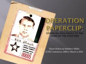 Operation Paperclip and the Rise of Weapons of Mass Destruction