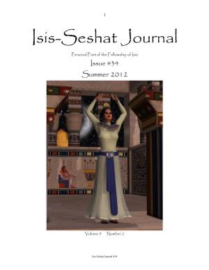 Isis-Seshat Journal Personal Post of the Fellowship of Isis Issue #34 Summer 2012