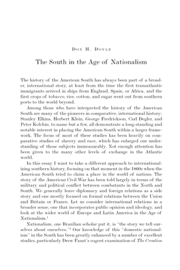 The South in the Age of Nationalism