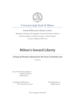 Milton's Inward Liberty