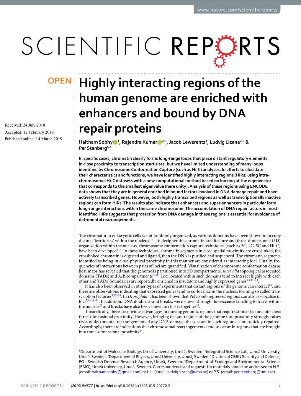 Highly Interacting Regions of the Human Genome Are Enriched With