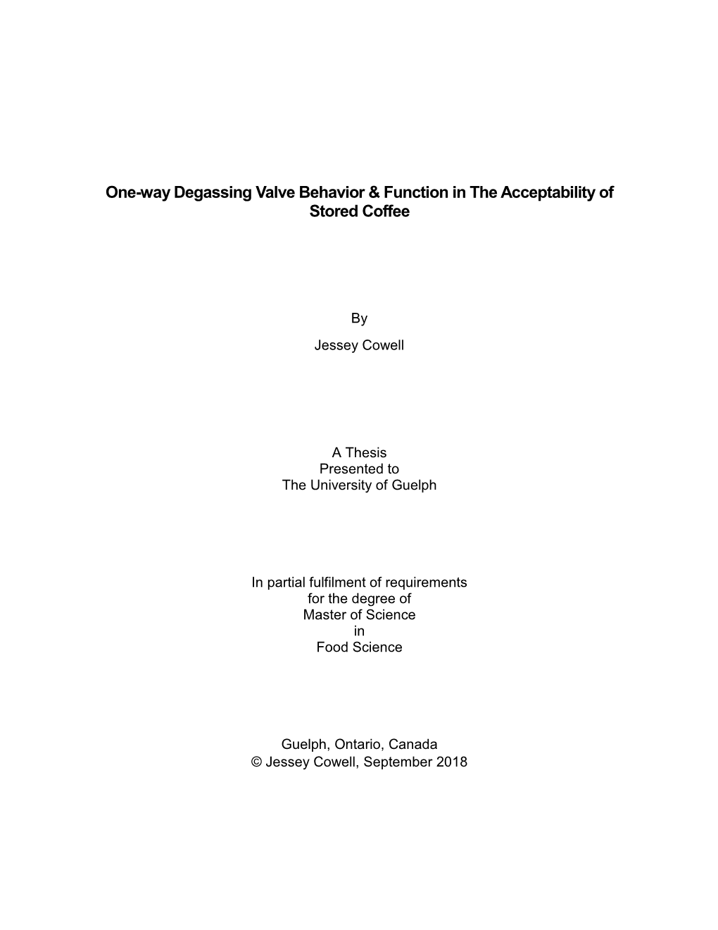 One-Way Degassing Valve Behavior & Function in the Acceptability Of