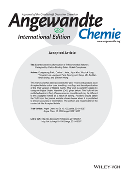 Enantioselective Alkynylation of Trifluoromethyl Ketones Catalyzed by Cation-Binding Salen Nickel Complexes