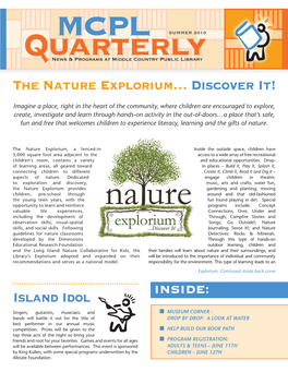 Island Idol the Nature Explorium… Discover