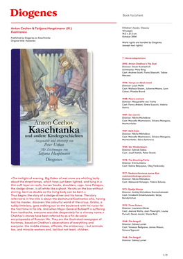 Book Factsheet Anton Cechov & Tatjana Hauptmann (Ill.) Kashtanka