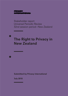 The Right to Privacy in New Zealand