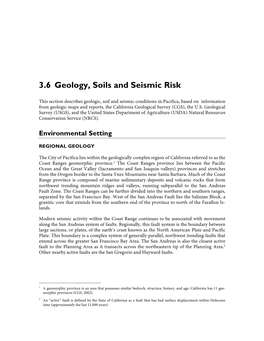 3.6 Geology, Soils and Seismic Risk