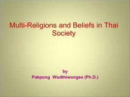 Religion and Beliefs in Thai Society