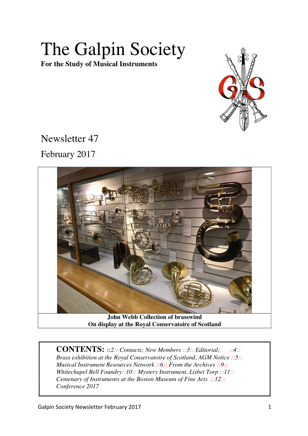 The Galpin Society for the Study of Musical Instruments