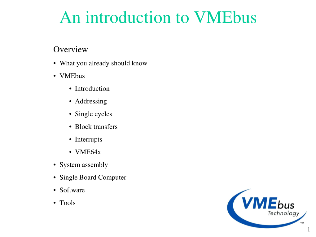 VME Bus Tutorial