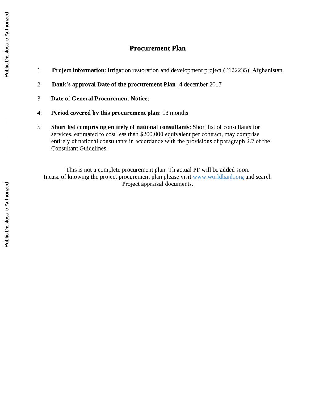 World Bank Document