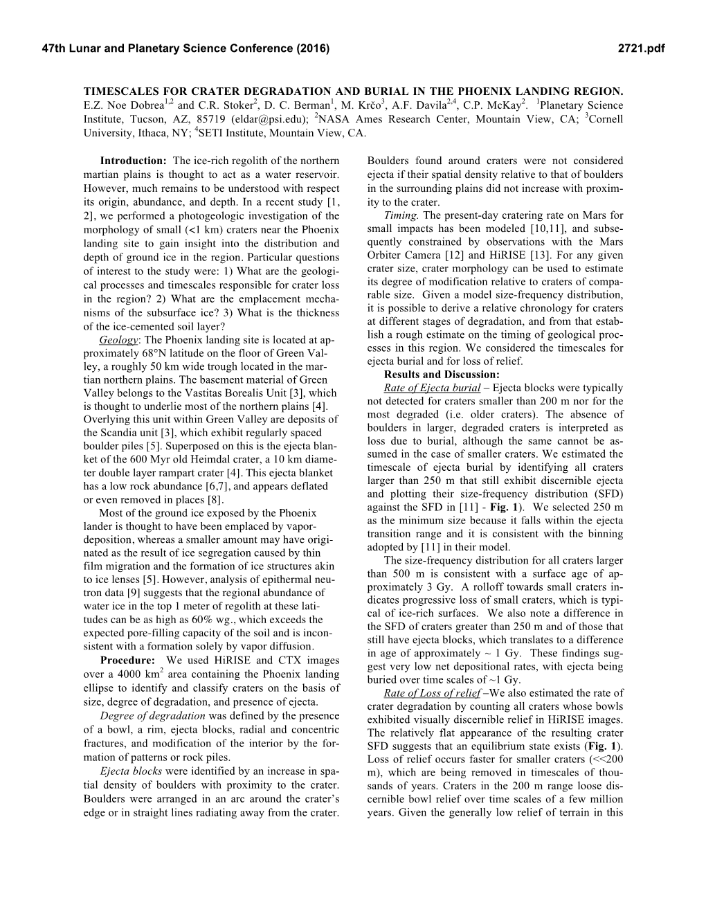 Timescales for Crater Degradation and Burial in the Phoenix Landing Region