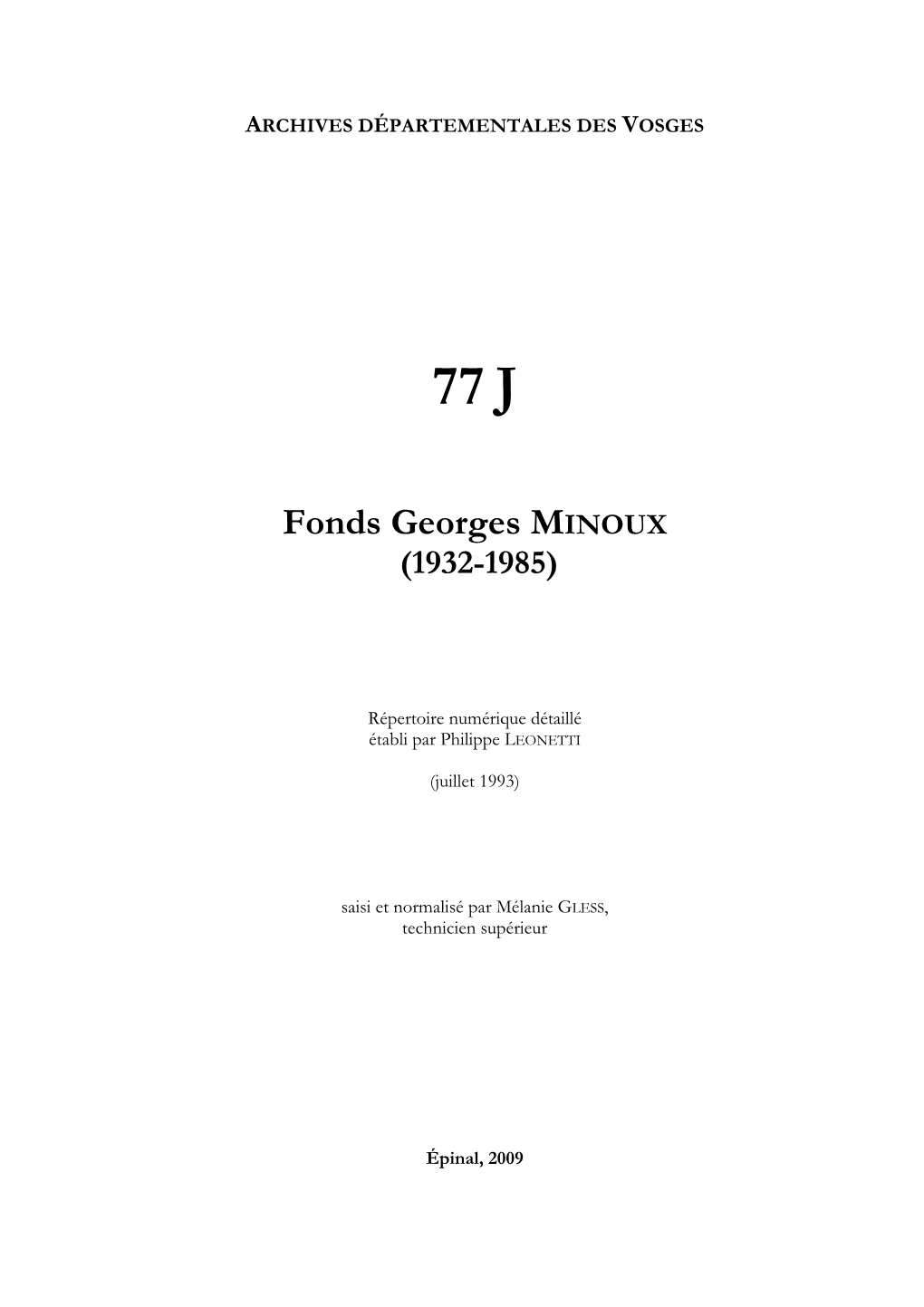 Fonds Georges Minoux, Ingénieur Géologue (1932-1985).Pdf