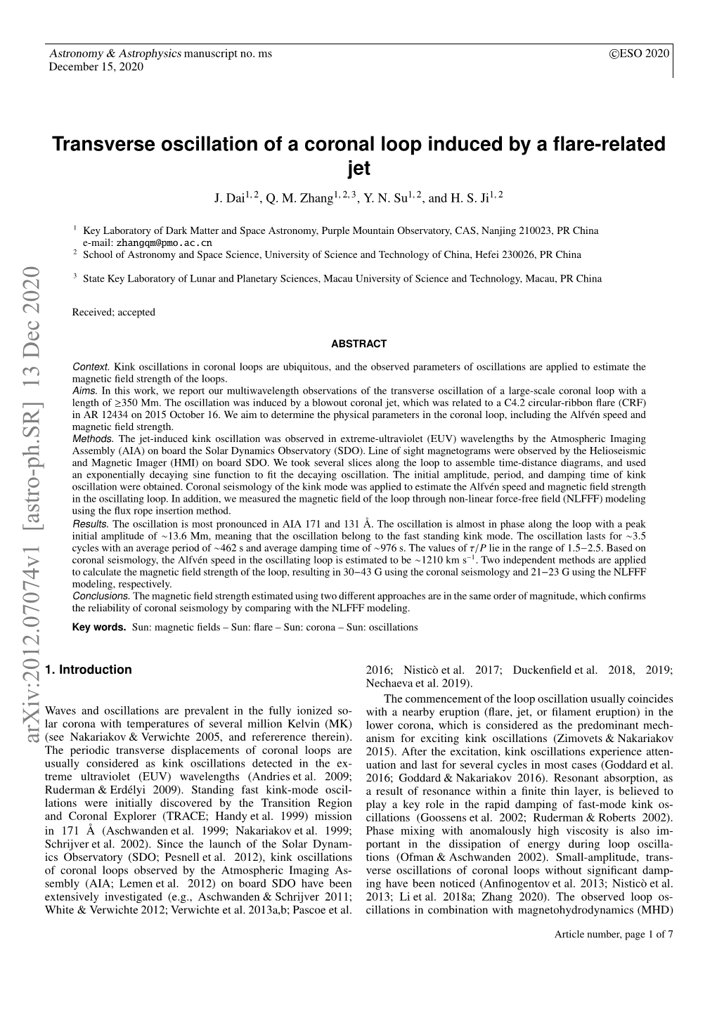 Transverse Oscillation of a Coronal Loop Induced by a Flare-Related