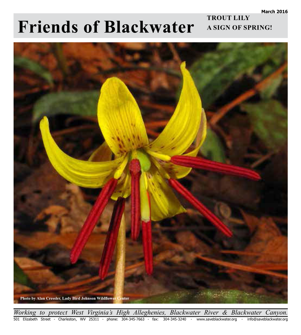 Friends of Blackwater a SIGN of SPRING!