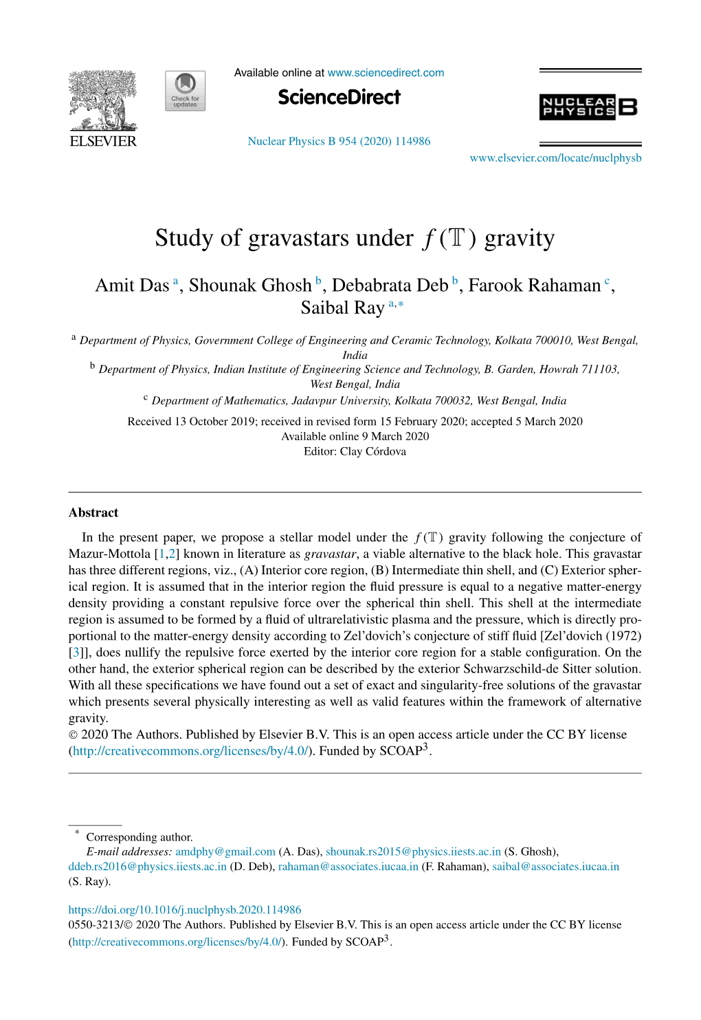 Study of Gravastars Under F(T) Gravity