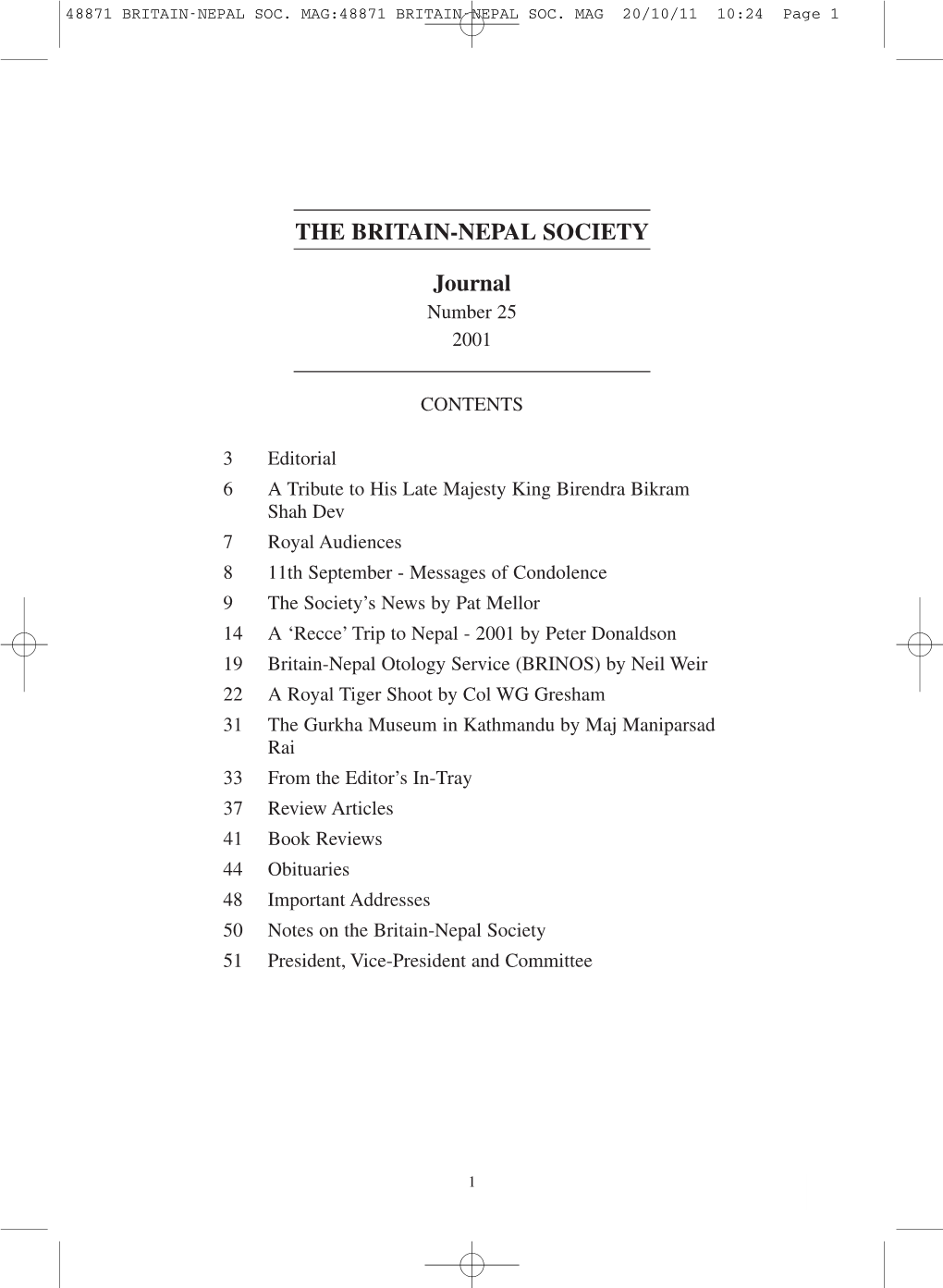 THE BRITAIN-NEPAL SOCIETY Journal