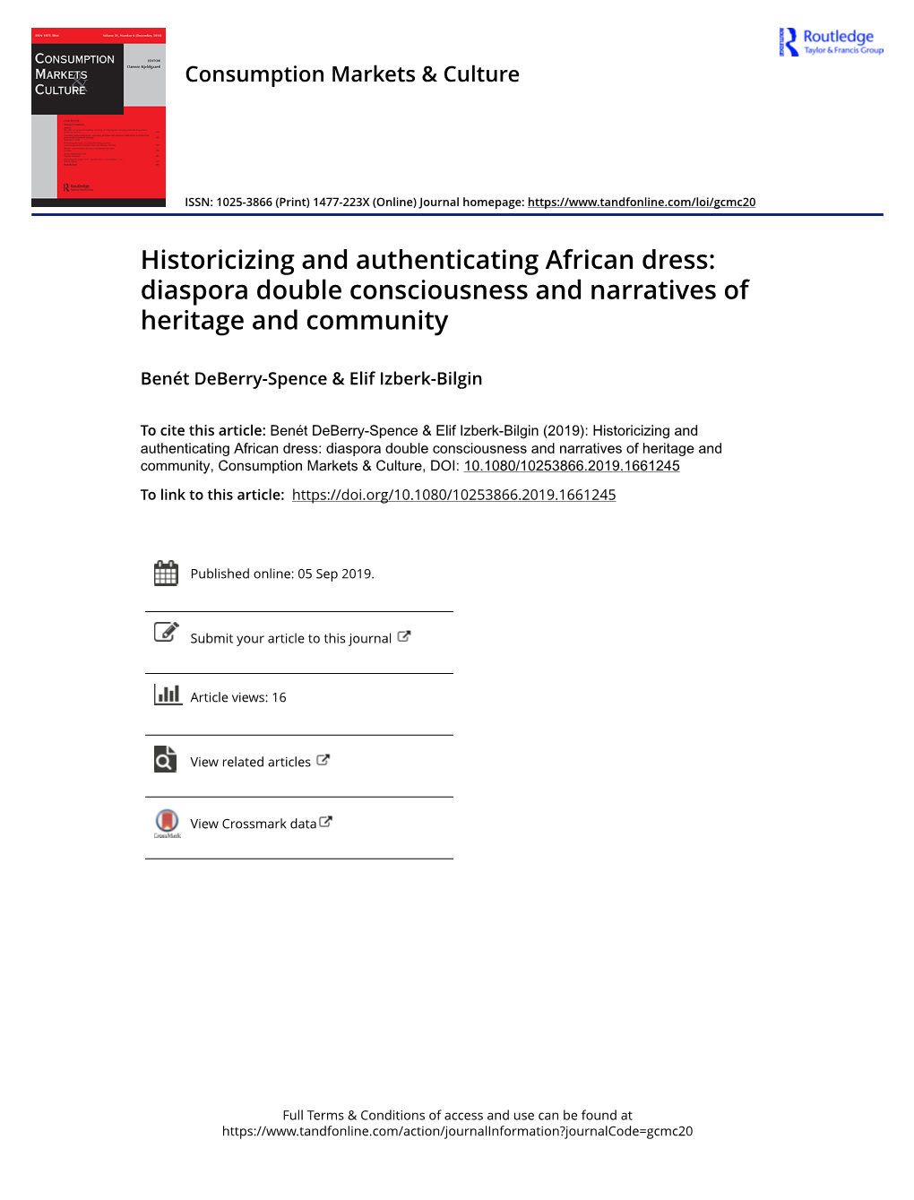 Historicizing and Authenticating African Dress: Diaspora Double Consciousness and Narratives of Heritage and Community