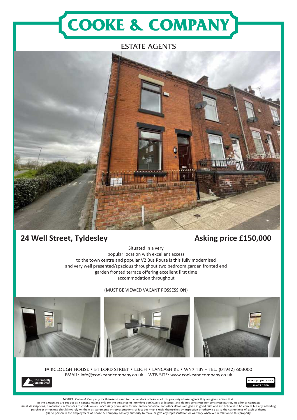 24 Well Street, Tyldesley Asking Price £150,000